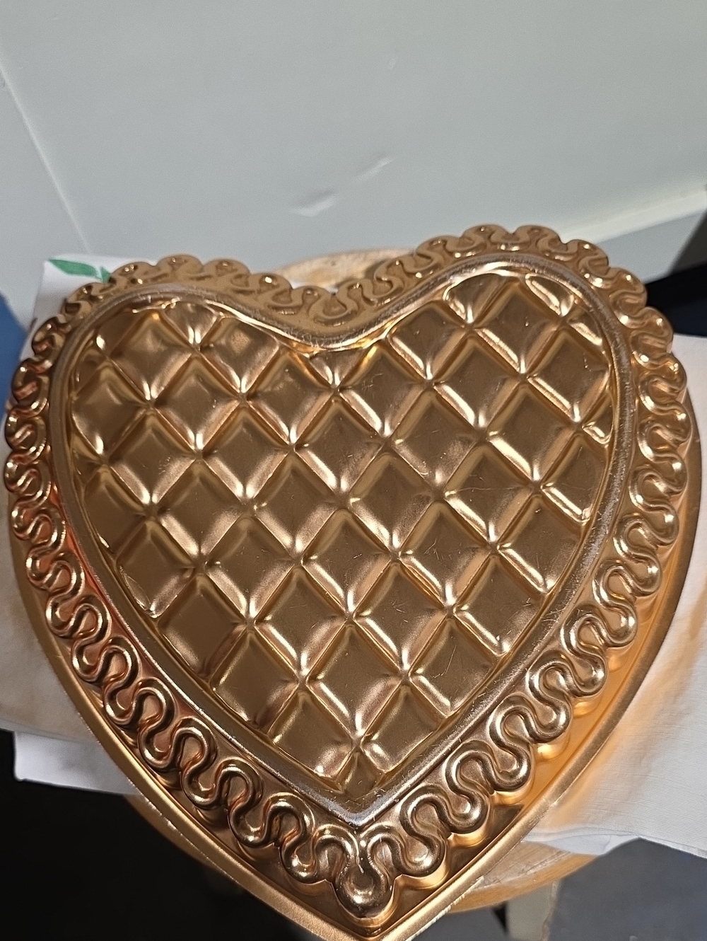 Heart-Shaped Copper Colored Decorative Mold